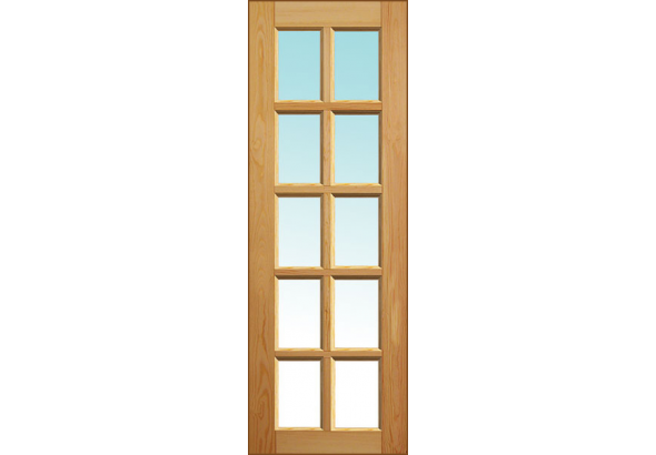 Дверь деревянная межкомнатная из массива бессучковой сосны, Классик, 1 филенка, 10 стекол